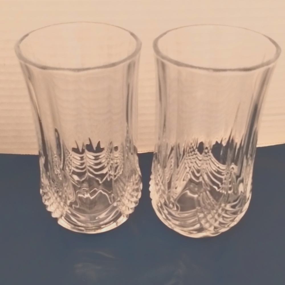 2 Vintage Crystal Wine Glasses